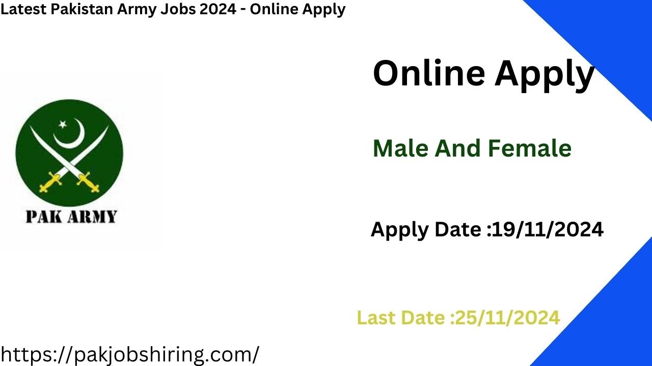 Latest Pakistan Army Jobs 2024 - Online Apply